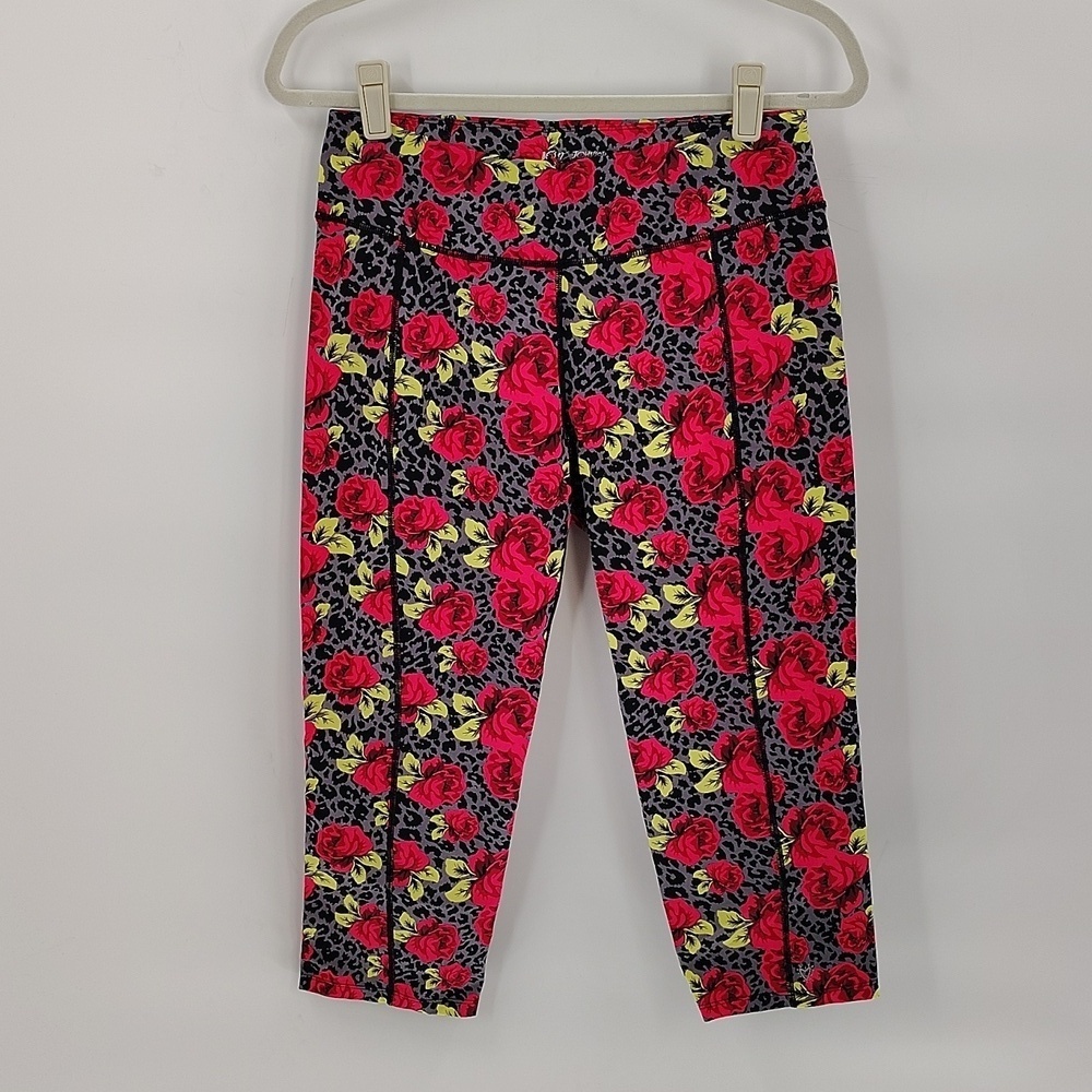 Betsey Johnson Performance stretch leggings size large floral print